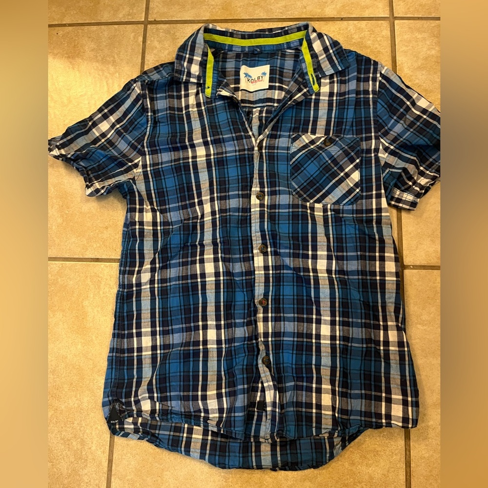 Kolby Spring Break Blue Plaid Shirt